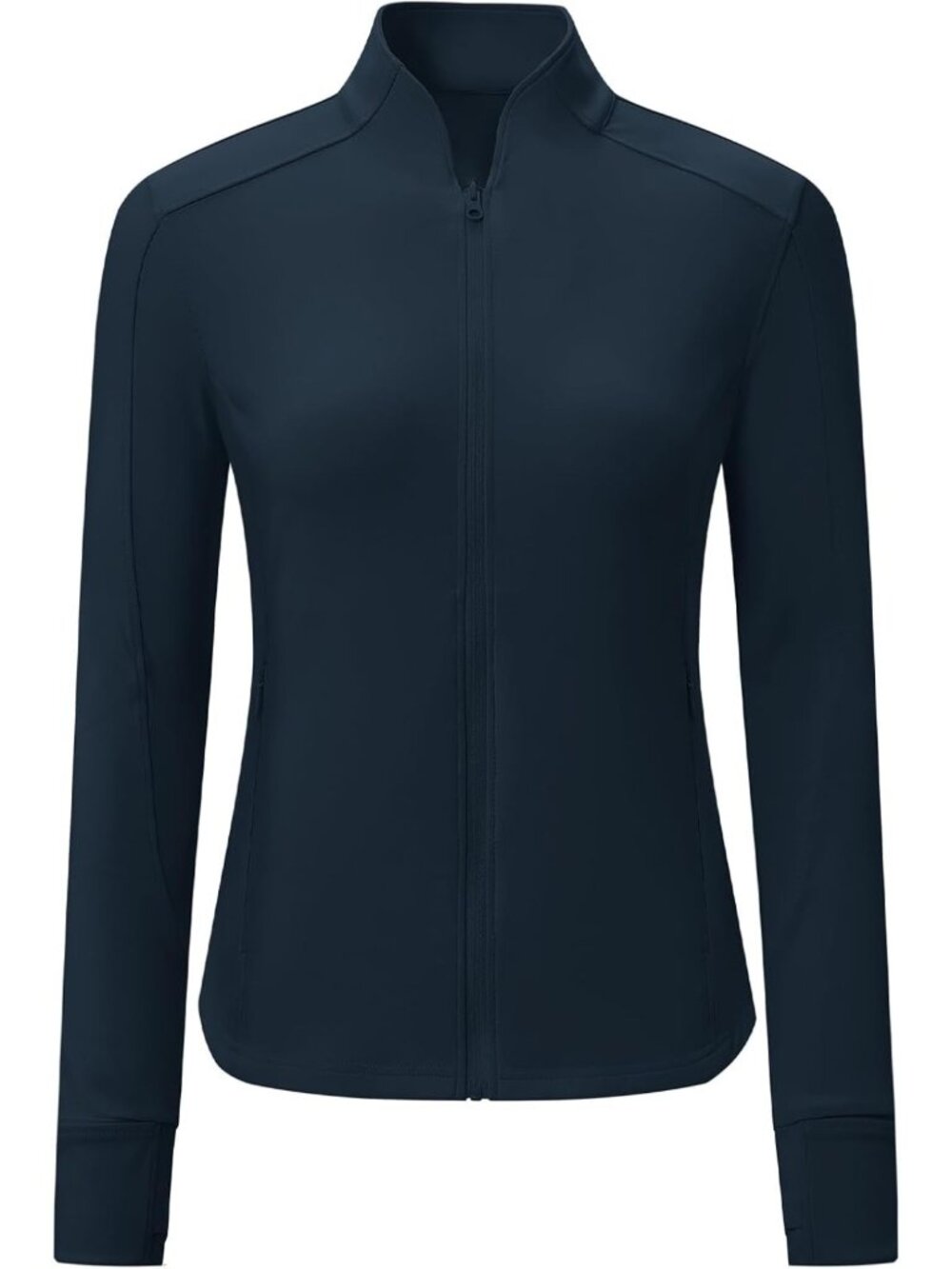 Stylish Women's Zip-Up Athletic Jacket for Running & Workouts with Thumb Holes